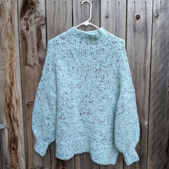 Urban Outfitters Alpaca Blend Balloon Sleeve Sweater Blue Size XS - Picture 5 of 5
